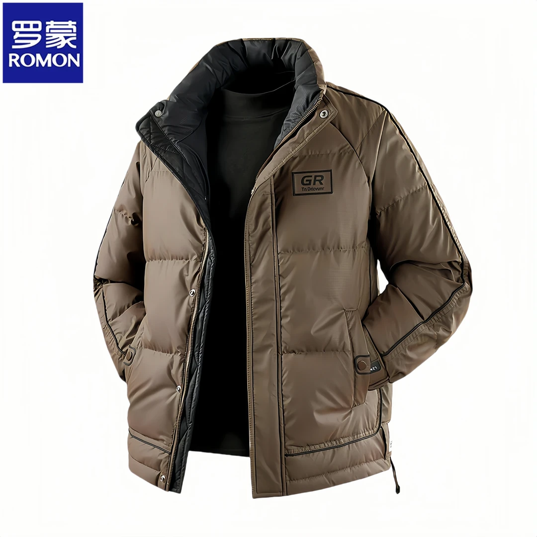 Romon/罗蒙时尚潮流男士羽绒服冬季新款休闲夹克保暖帅气百搭外套