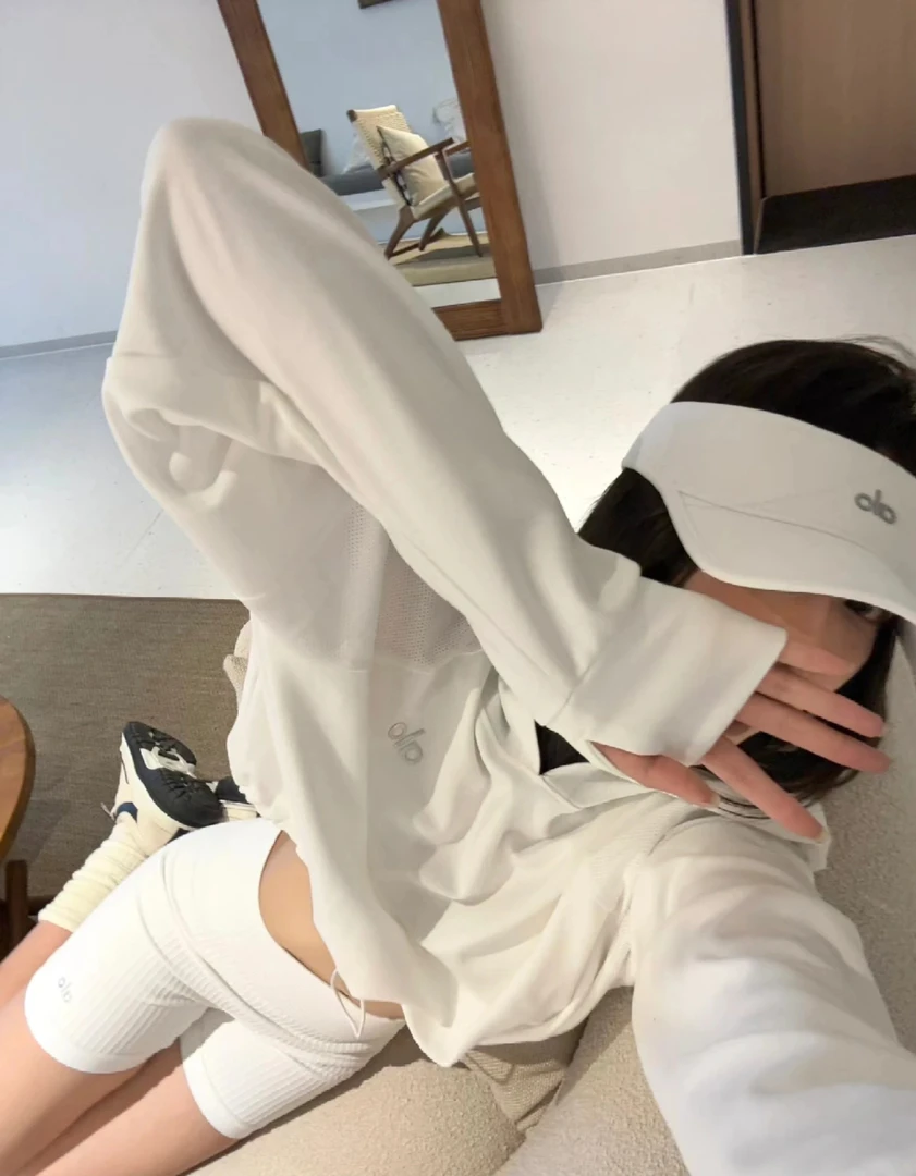 宽松抽绳卫衣高腰螺纹瑜伽骑行安全打底裤高弹力骑行运动套装