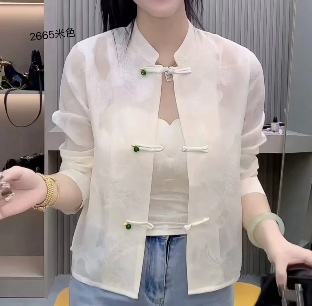 新中式国风轻奢复古气质春夏提花百搭上衣防晒衣外套