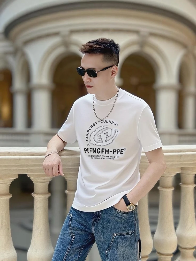 欧品男款夏季新款个性春夏潮流休闲百搭时尚圆领【微阔】短袖 6509