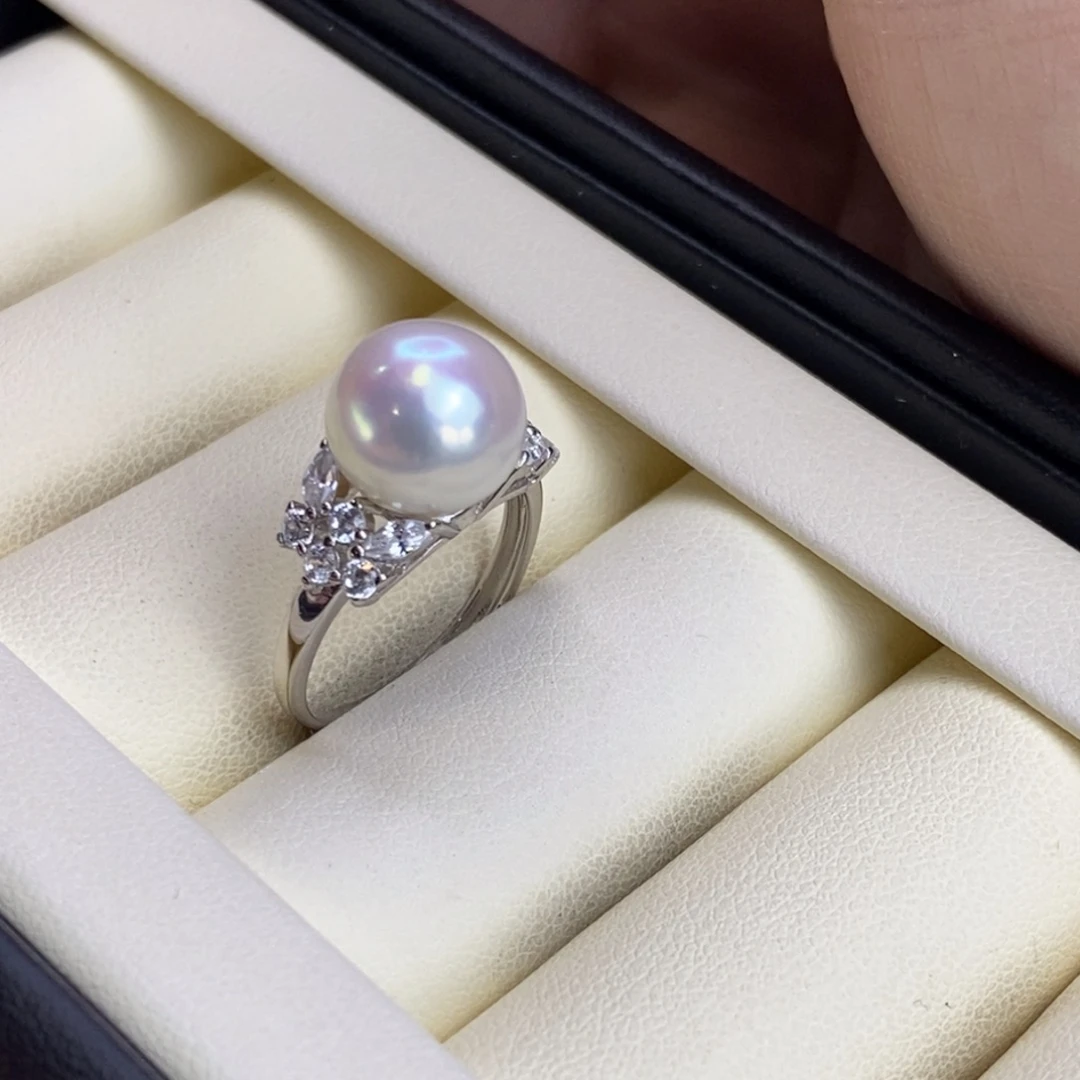 戒指淡水珍珠银S925镶嵌