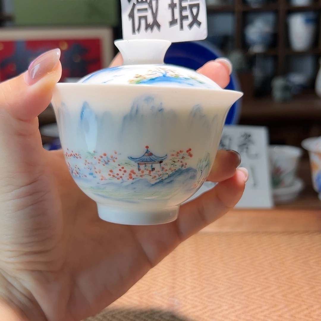 【闪购商品】微瑕 手绘 盖碗