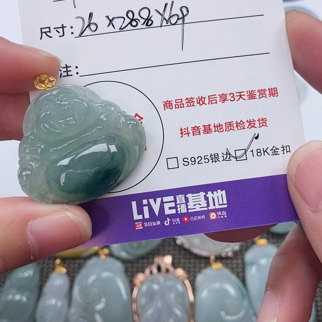 开***豆翡翠未镶嵌颈饰翡翠
