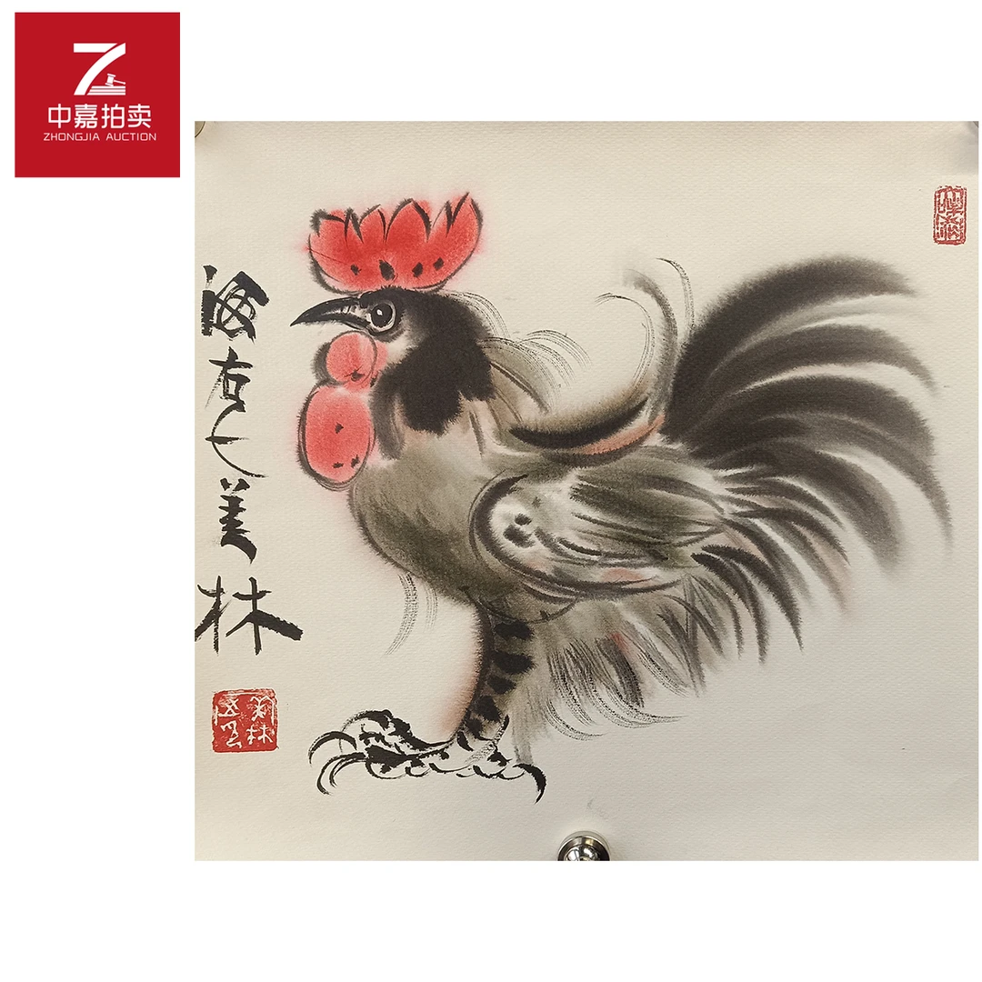 韩美林绘画鸡35x37