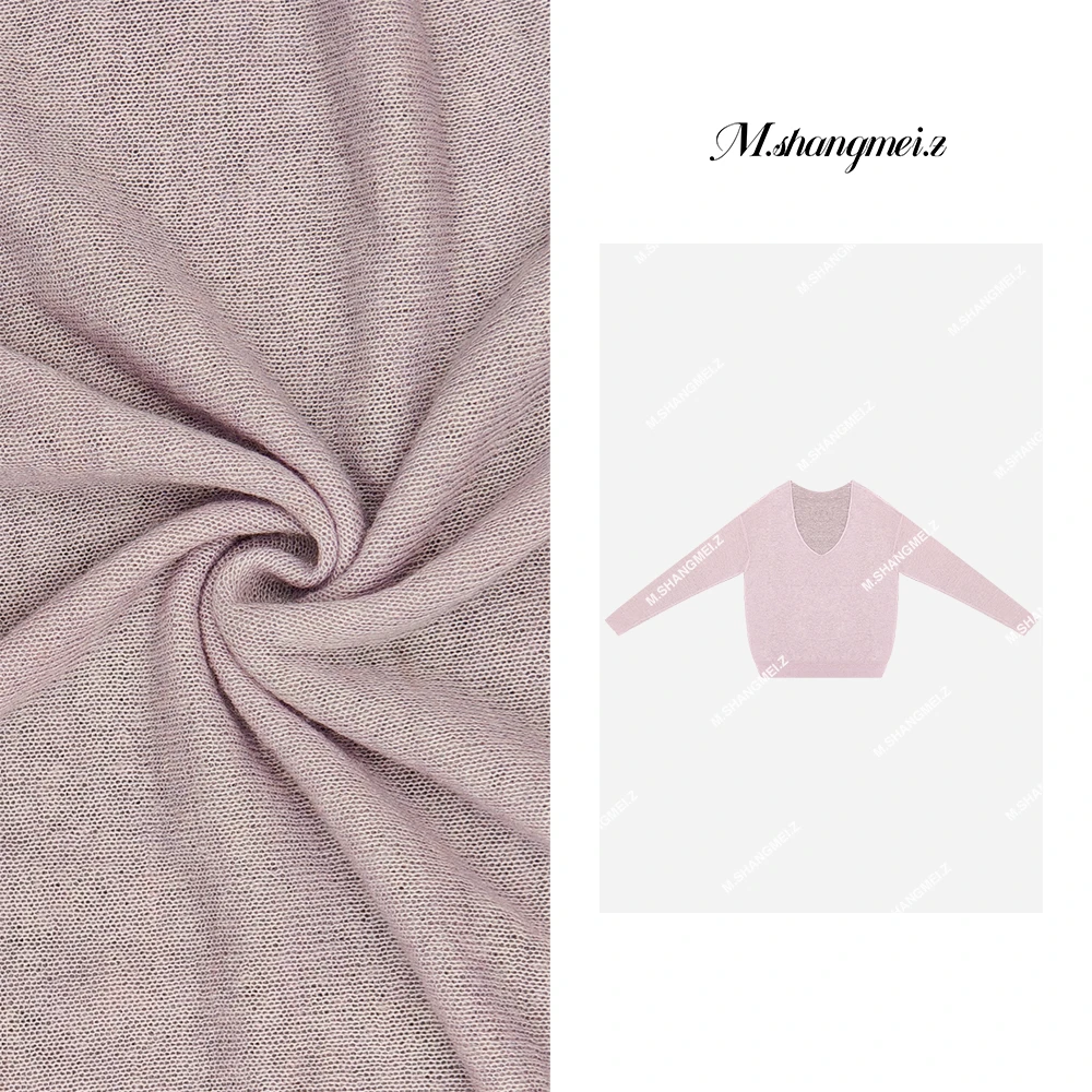 M.SHANGMEI.Z/沐熙【粉调清风】美大哥透气慵懒v领针织上衣X032213
