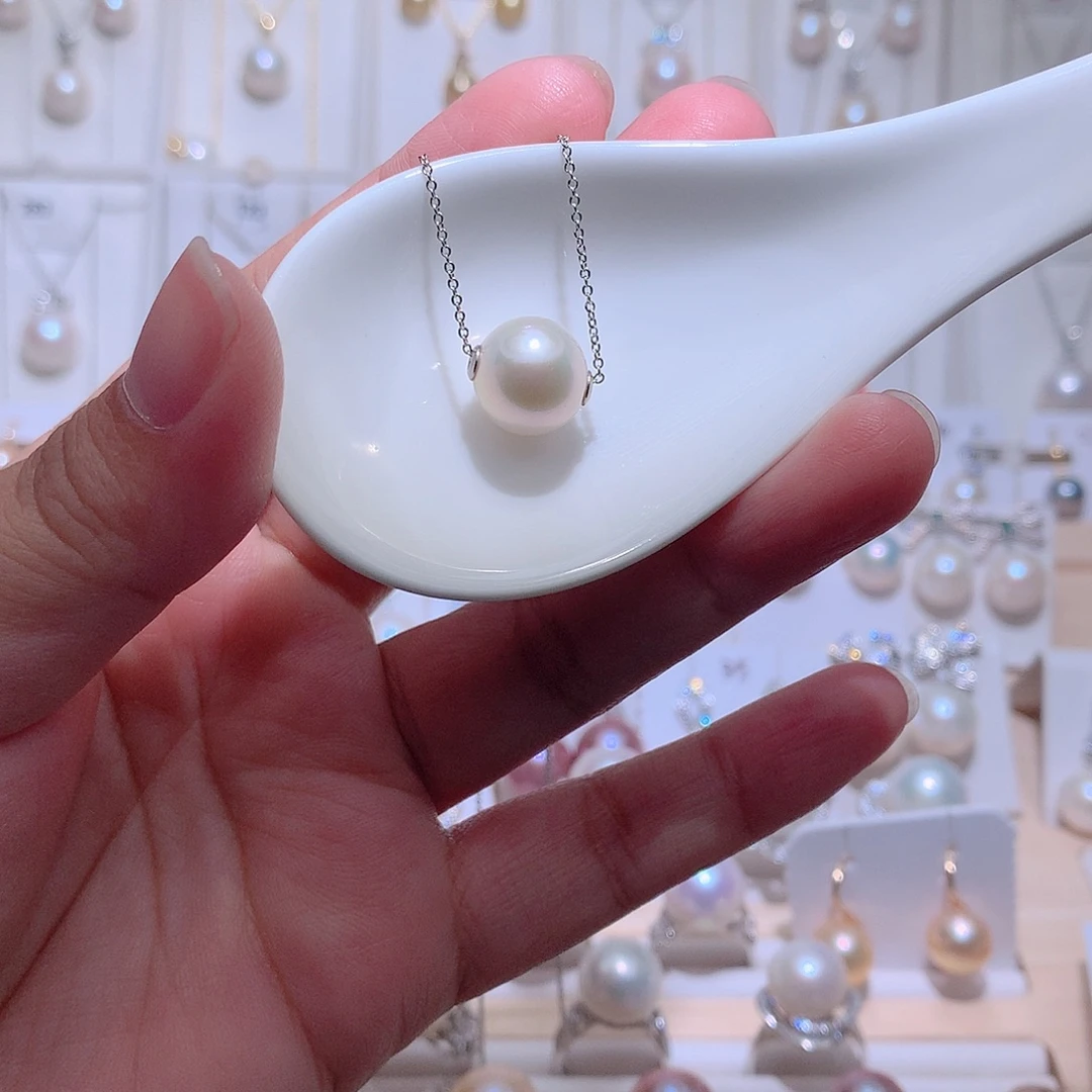 淡水珍珠吊坠(赠链)银S925镶嵌CC11.2mm