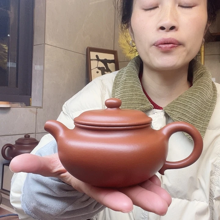 人***品紫砂茶壶半手朱泥