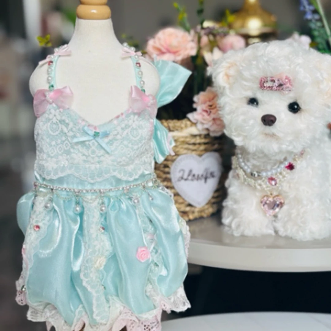 狗狗猫咪桔梗小花仙Lolita甜美花苞裙小清新风格洛丽塔公主裙