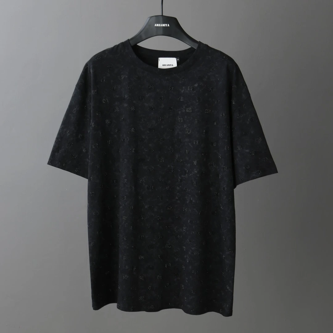 【烫钻双B】时尚潮流宽松大版圆领T恤 3QT065