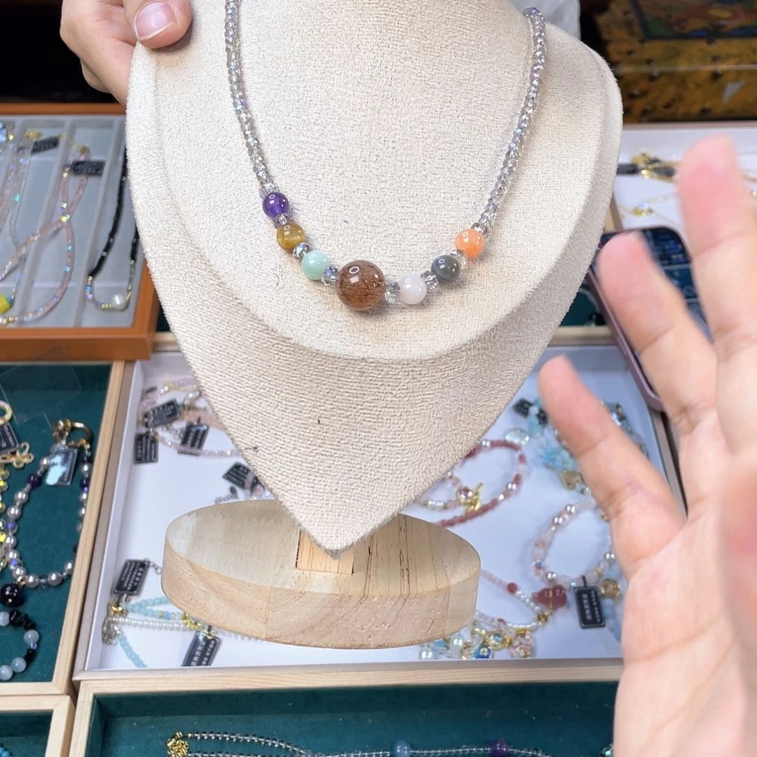 水晶手链银S925镀金镶嵌