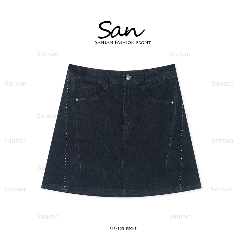 【SANSAN】高腰显瘦百搭气质复古夏季牛仔裙短裙DY-4711