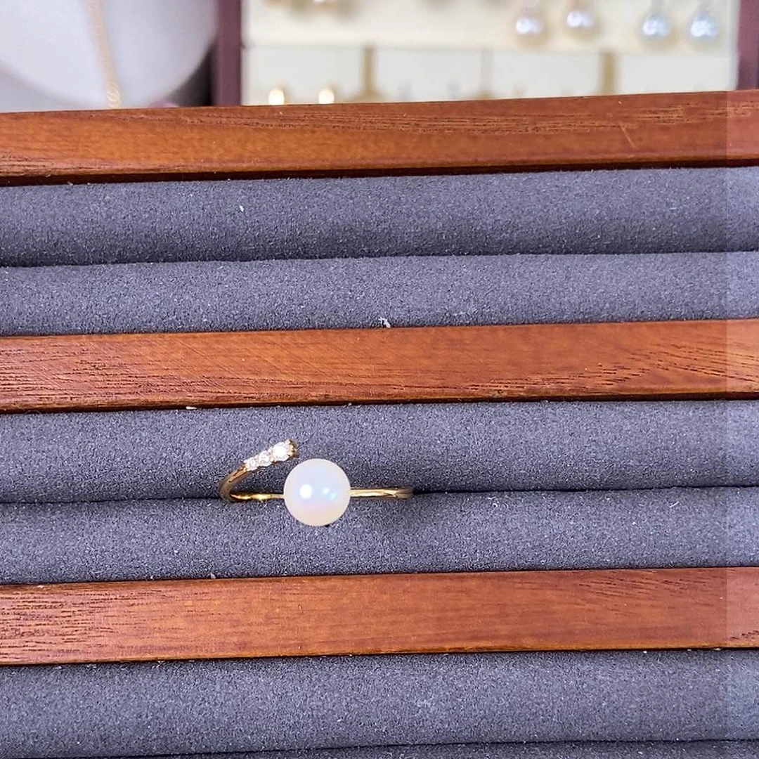 海水珍珠戒指银S925镶嵌