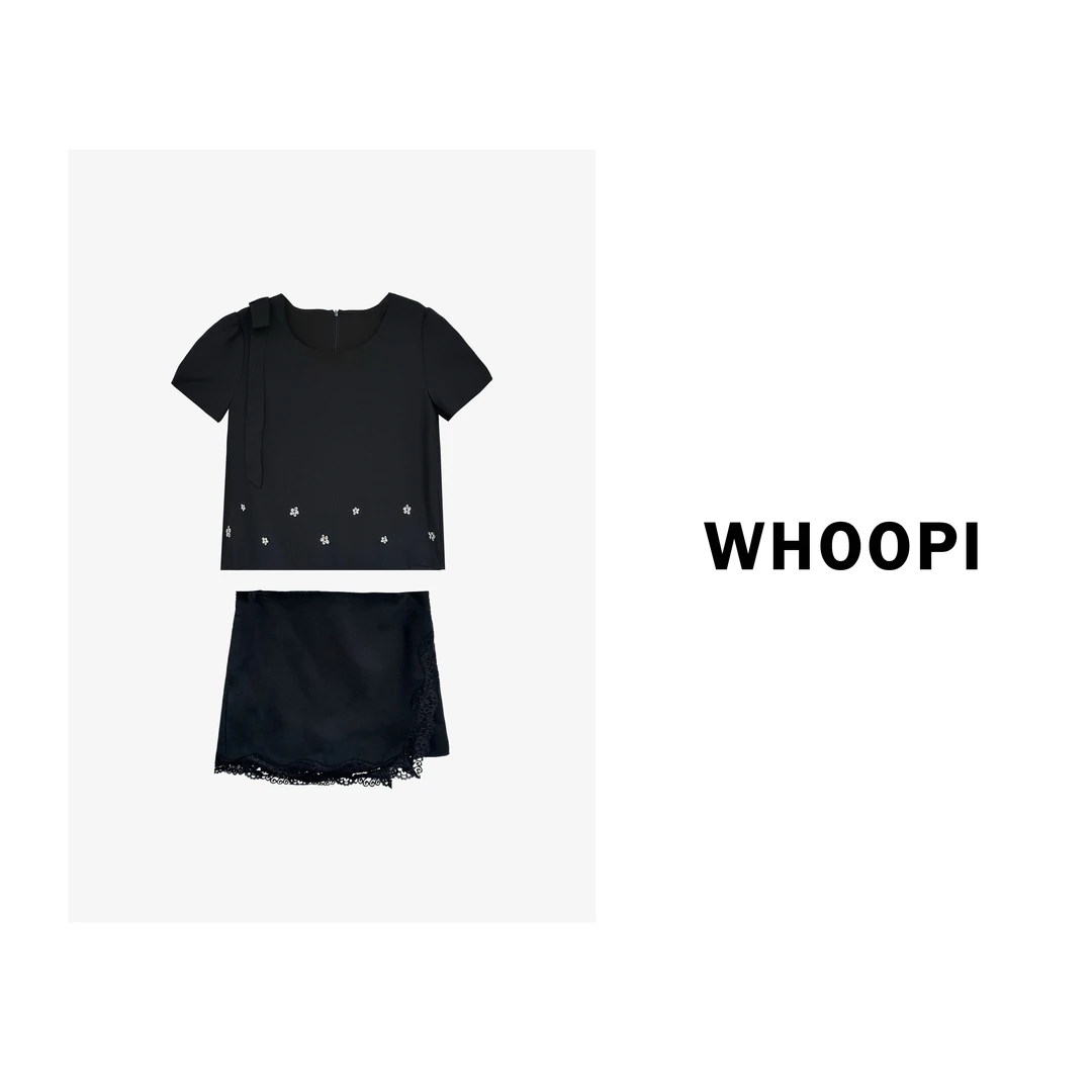 【Whoopi】【香阀千金】miu系富家千金上衣+短裙小香风套装夏季薄款