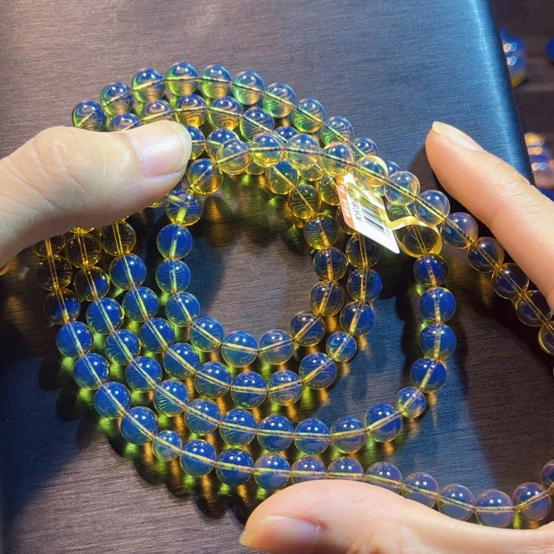 未镶嵌蓝珀珠宝奇石8mm108