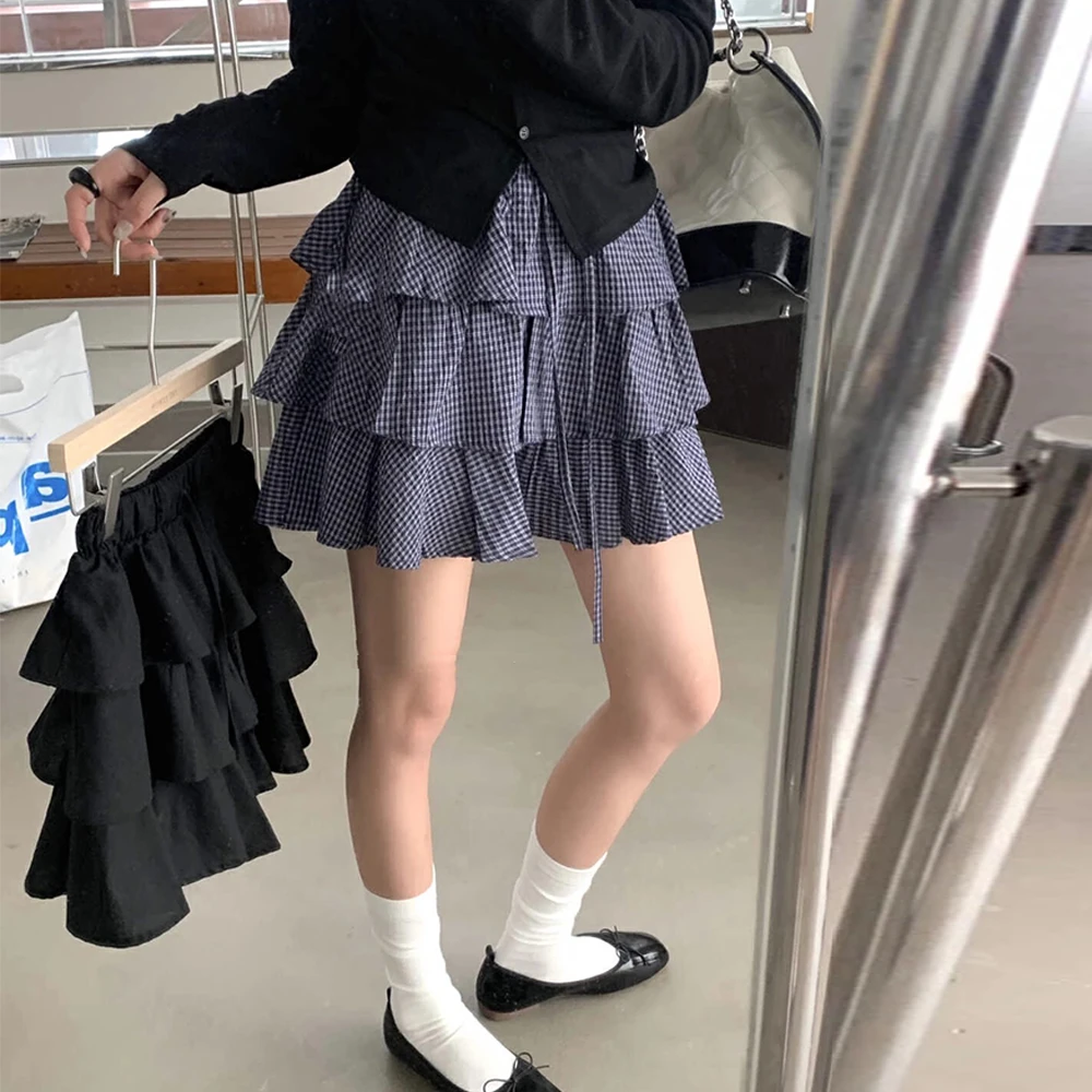 韩系2025春季新款法式时尚高腰显瘦芭蕾百搭蓬蓬裙蛋糕裙短裙女