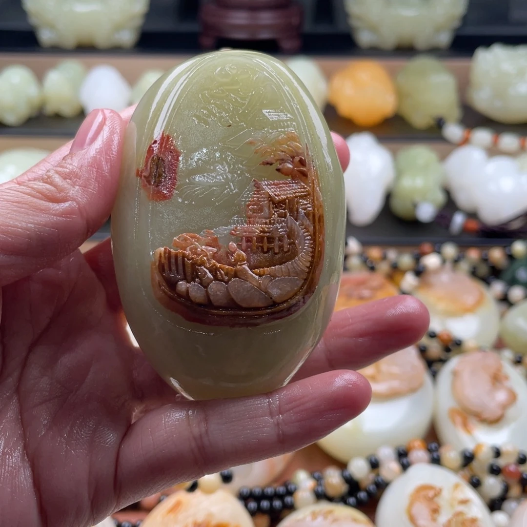 C***l石材古青石手把件