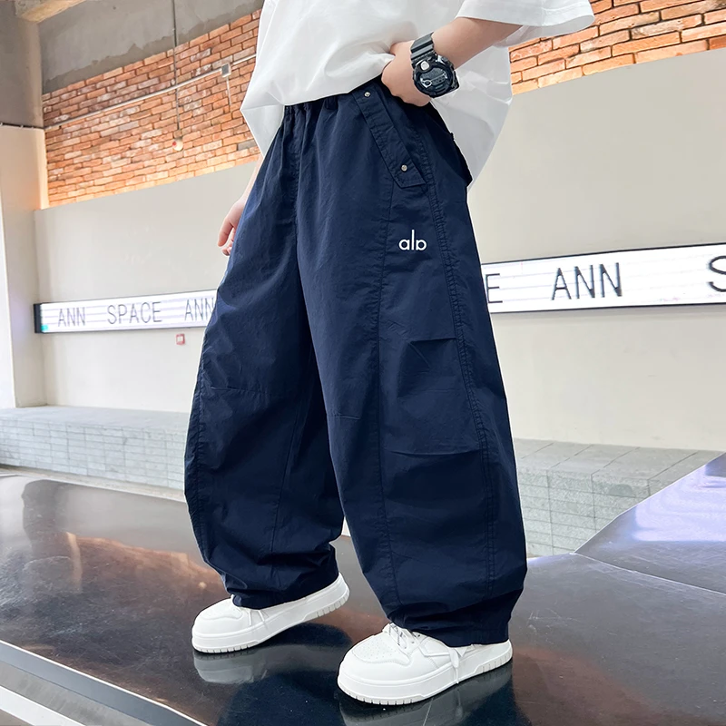 男童裤子夏季薄款2025新款儿童夏装中大童男孩宽松阔腿薄款防蚊裤