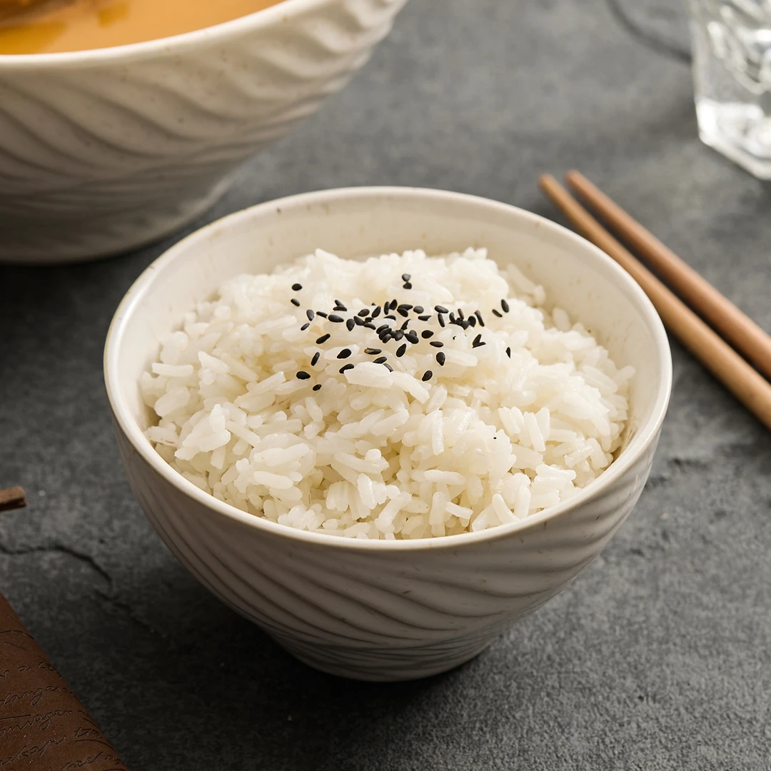 2025年新款高级感精致高颜值的日系釉下彩罗纹家用的陶瓷碗米饭碗