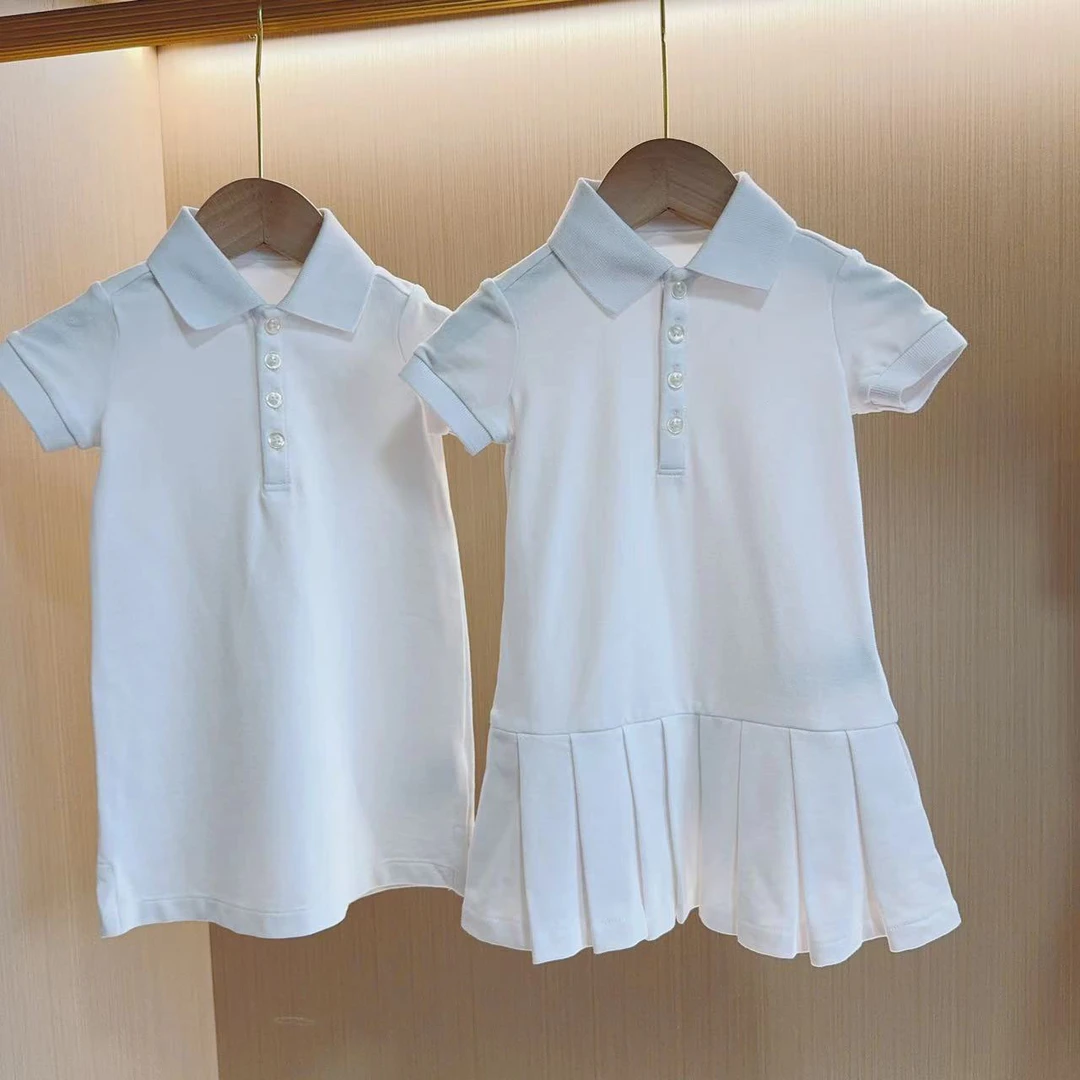 （2）女童经典款polo连衣裙休闲运动学院风T恤