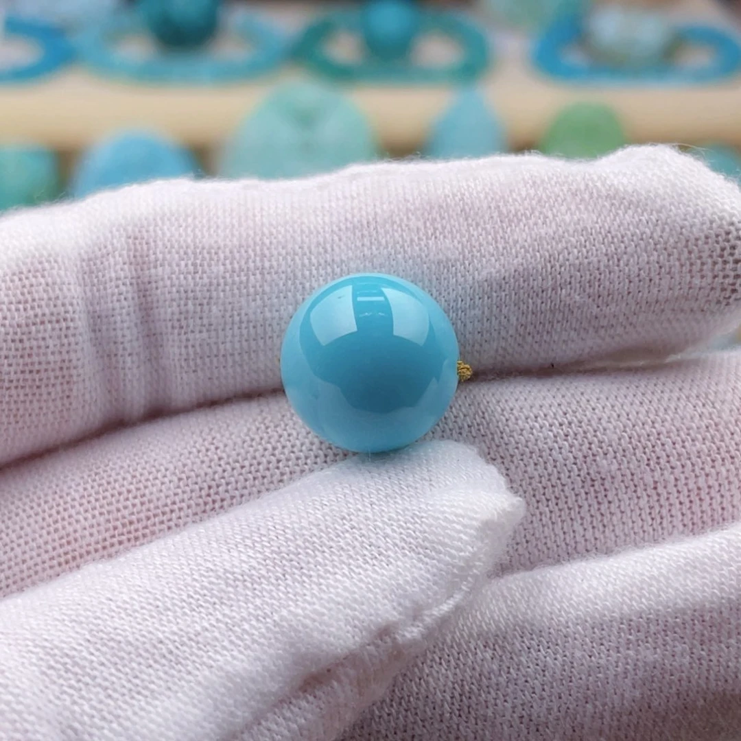 未镶嵌绿松石珠宝奇石12.7mm