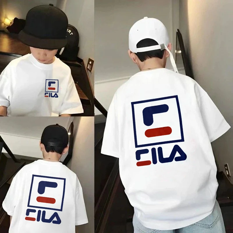 潮童夏日bi备~儿童夏季新款韩版百搭撞色字母圆领短袖T恤9296