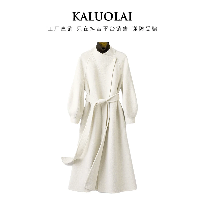 KALUOLAI/卡洛莱双面大衣羊毛大衣长款2025冬季新款毛呢轻奢外套