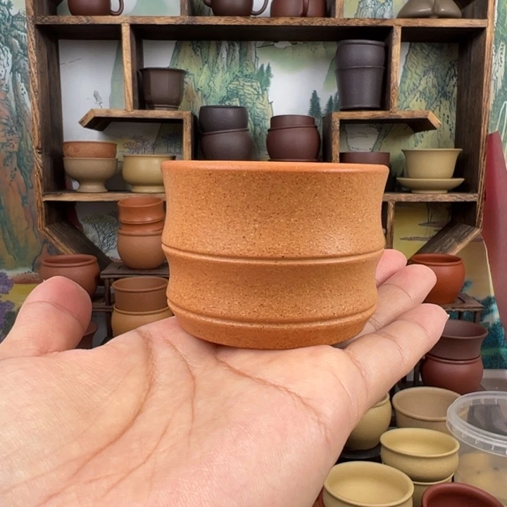 紫砂茶杯拙器甄选，纯原本矿。100毫升