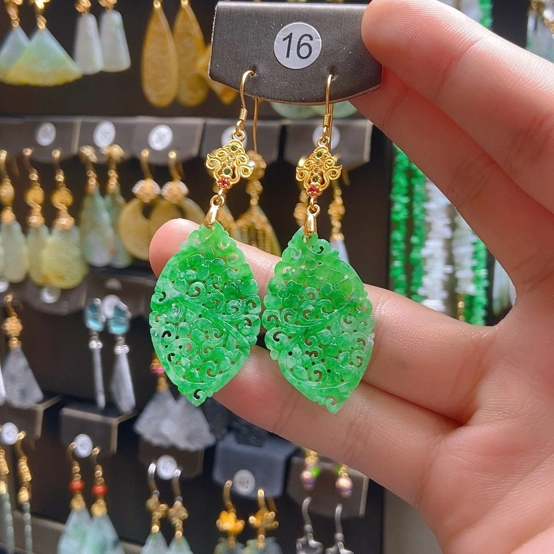 翡翠未镶嵌耳饰翡翠