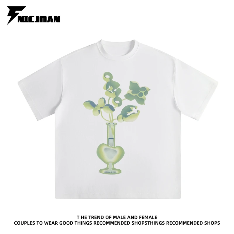 FNICJMAN夏季新款(五角花)280克纯棉男女同款数码直喷短袖