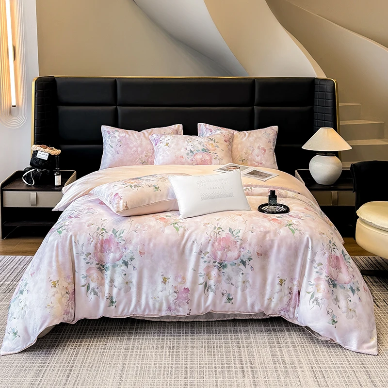 梵茜妮 100莱赛尔天丝四件套-漫月星花