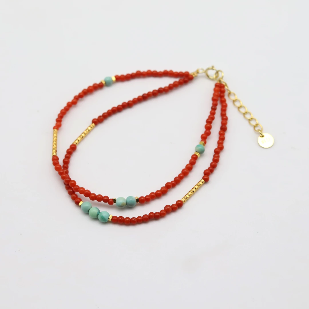 【诸柿如意】S925银南红手串P12201061