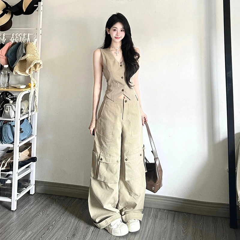 DONDSTON运动服套装女辣妹套装女2025夏季高级感运动休闲两件套