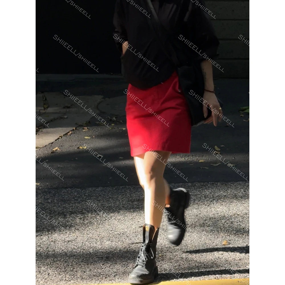 SHIIEELL老钱风洋气百搭氛围感担当时尚复古牛仔棉中裙Z2399