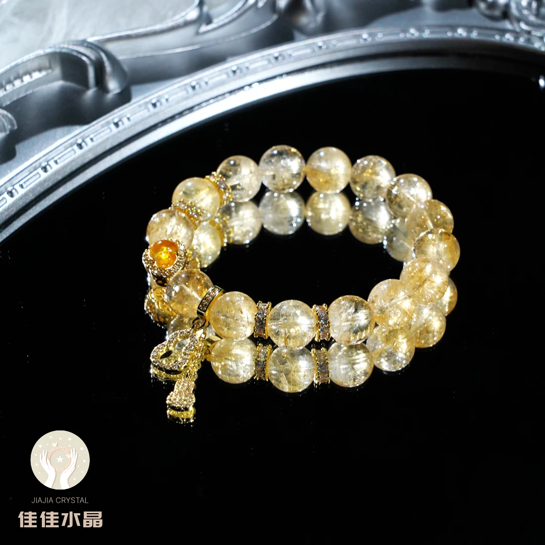 【炽金破晓】天然黄阿赛手串ps 财 米 运
