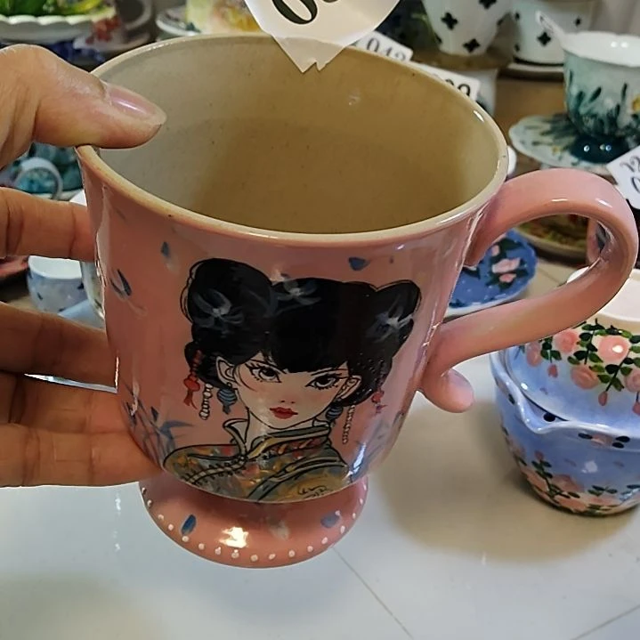 瓷杯子景德镇陶瓷釉下彩咖啡杯