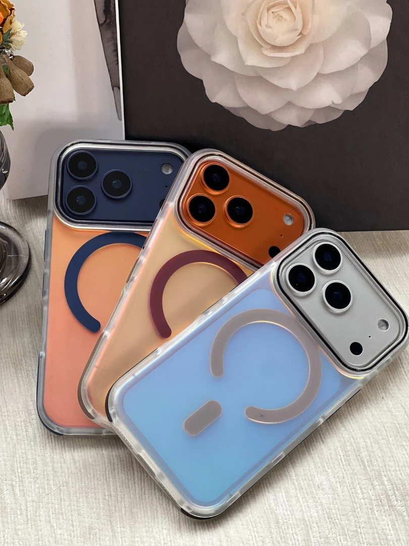 简约素板-镭射渐变磁吸手机壳专属17手机壳网红透明超薄防摔