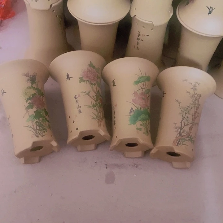 紫砂花盆口技时期高度24四个一组春夏秋冬