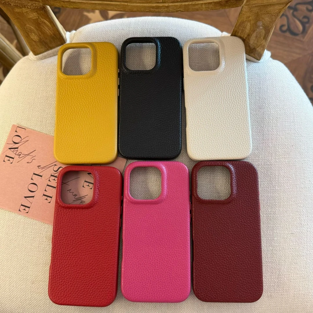 【葵子酱专属】新款高颜值荔枝皮纹全包适用苹果iPhone系列手机壳