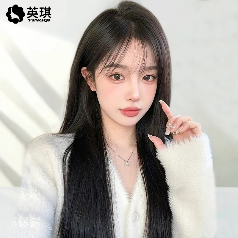 【新升级】英琪原生辫发递针蕾丝长直发高端真人假发高档女款全头套