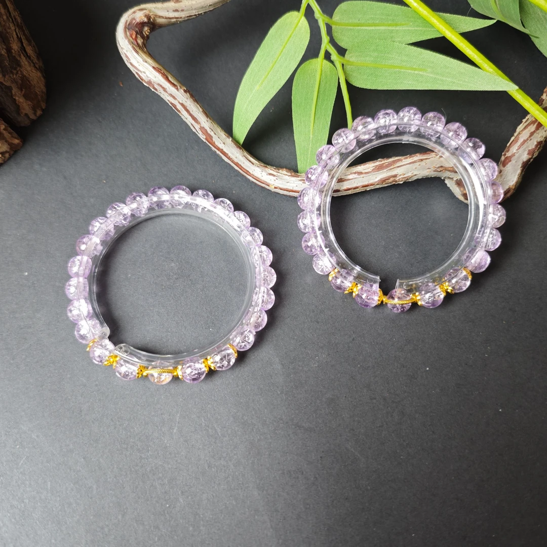 高定珠宝时尚夏日款爆花粉水晶手串-s1241