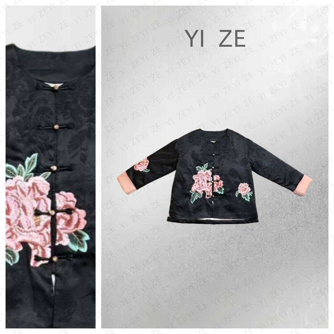 【奕泽严选】如花--新中式国风时尚百搭中式民族风刺绣轻奢棉服