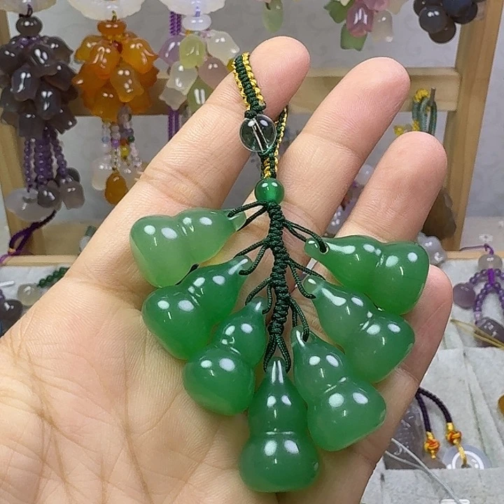 钥匙挂件，绿色葫芦