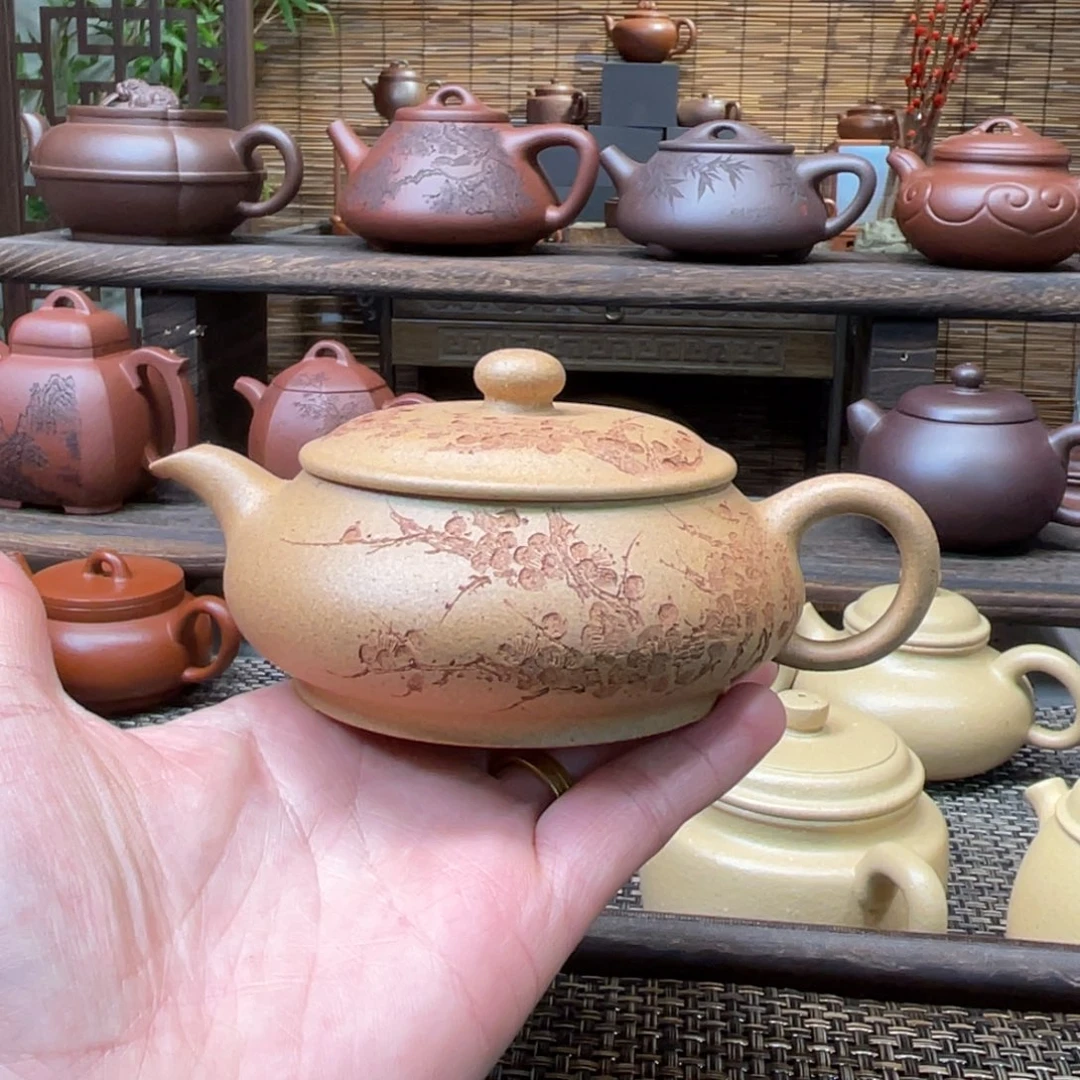 紫砂茶壶青**r宜兴原矿紫砂手工制170