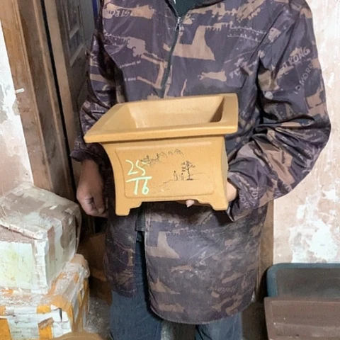 紫砂花盆手工定制