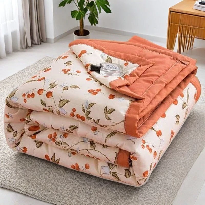 夏凉被空调被单人学生宿舍小清新夏被双人成人款可机洗印花薄款被