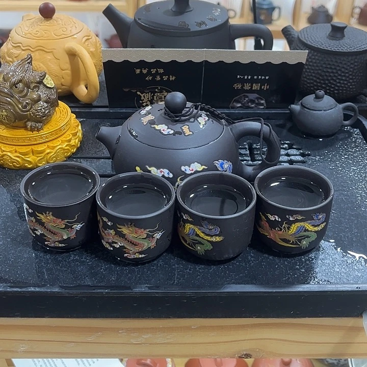 紫砂茶案紫砂壶一壶4杯