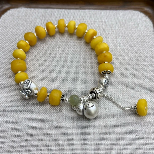 足银手链 1196-足银葫芦手串9mm