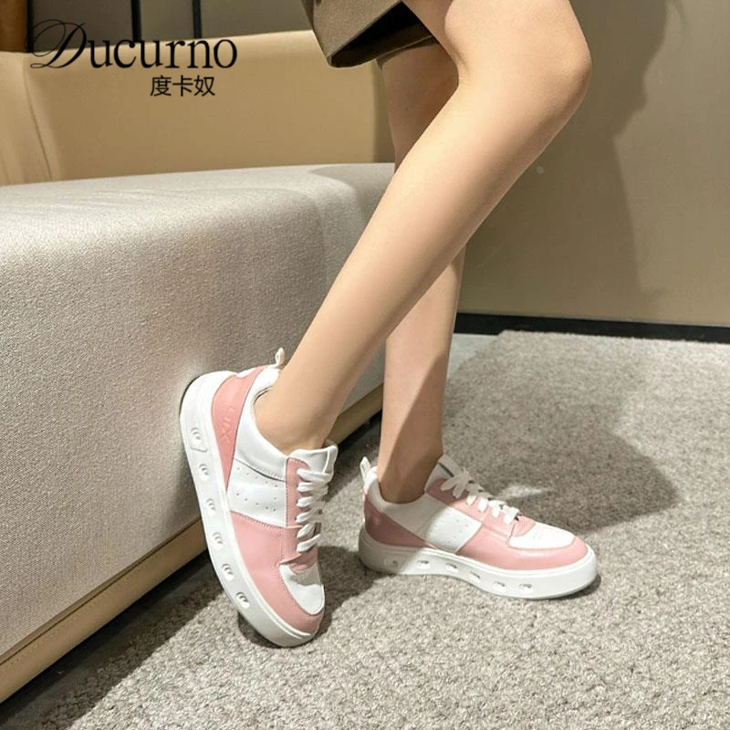 2025新款女鞋撞色板鞋厚底时尚百搭小白鞋休闲运动高级感小白鞋