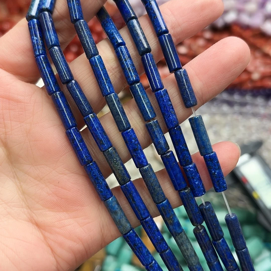 玛瑙/玉髓未镶嵌珠宝半成品4×13青金圆柱一条
