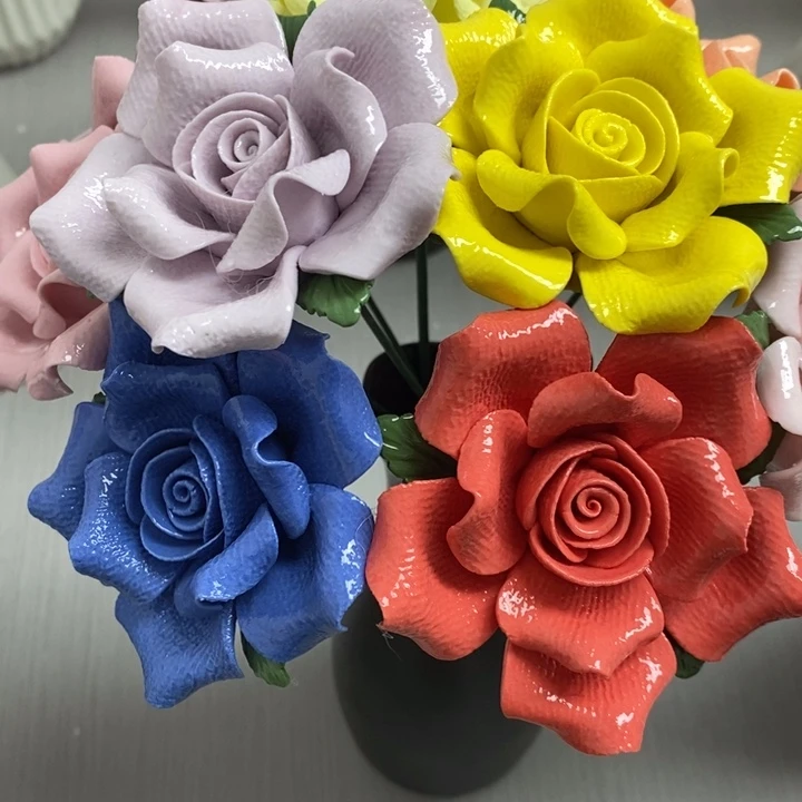 陶瓷陶瓷材料4朵组合